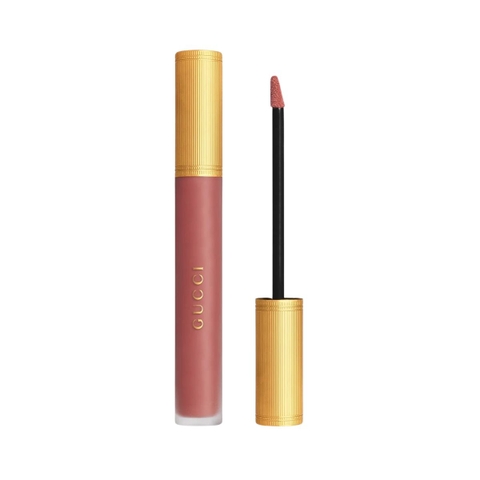 Son kem Gucci Rouge Liquid Matte Lip Colour 6.5ml Fullbox - Màu 208 They Met In Argentina (Cam hồng đất)