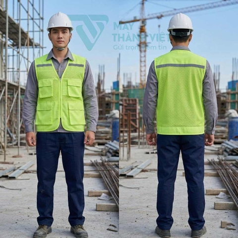 Áo gile phản quang công trình bền đẹp