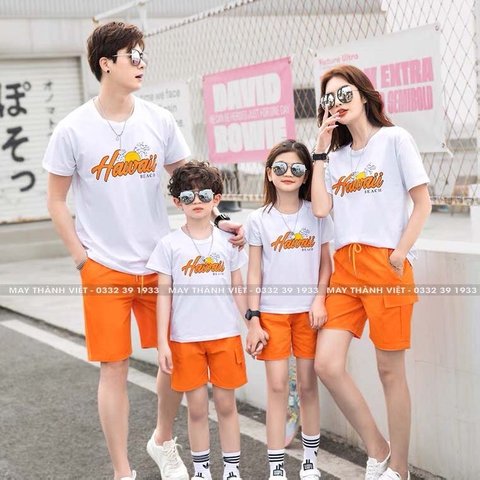 Quần Áo Đồng Phục Gia Đình Giá Rẻ Tại Đắk Lắk Màu Trắng - Đồng Phục May Thành Việt