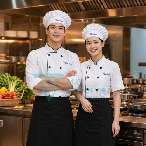Áo Bếp Màu Trắng