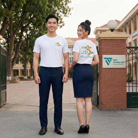 Mẫu áo thun họp lớp màu trắng