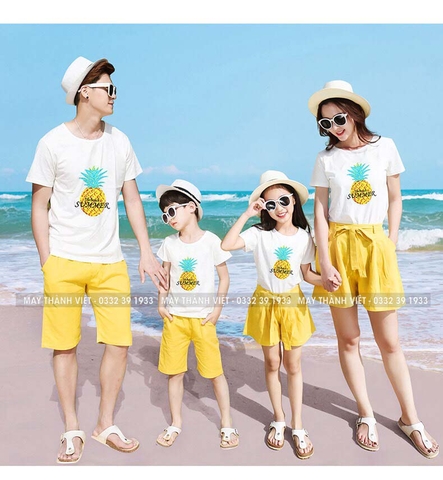 Ao Dong Phuc Gia Dinh Giá Rẻ Tại Gia Lai Màu Trắng - Đồng Phục May Thành Việt