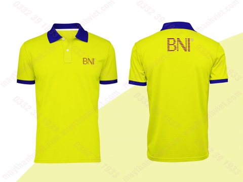Áo thun đồng phục màu vàng công ty BNI- Đồng phục May Thành Việt