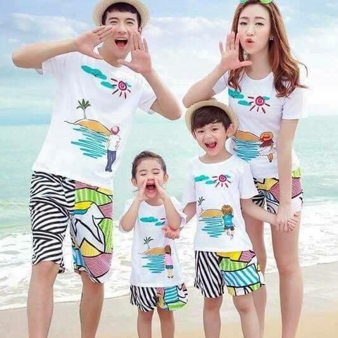 Ao Thun Gia Dinh 3 Nguoi Tập Thể - Đồng Phục May Thành Việt