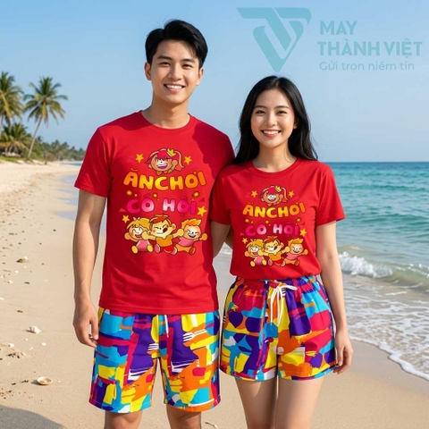 Áo thun đi biển nhóm nổi bật với thiết kế trẻ trung