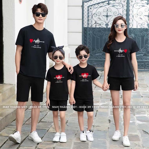 Đồng Phục Gia Đình Cao Cấp Giá Rẻ Tại Bình Định Màu xanh biển - Đồng Phục May Thành Việt