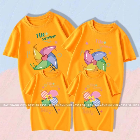 In Áo Gia Đình Màu Trắng - Đồng Phục May Thành Việt
