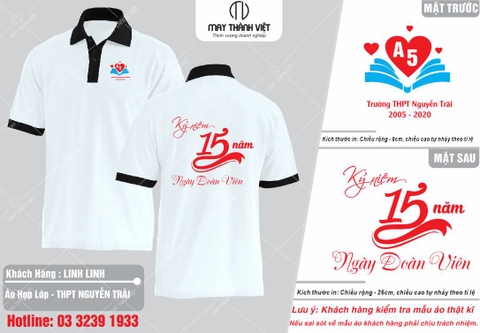 Mẫu áo kỷ niệm ngày ra trường 15 năm đẹp rẻ tại Ninh Bình - Đồng phục May Thành Việt
