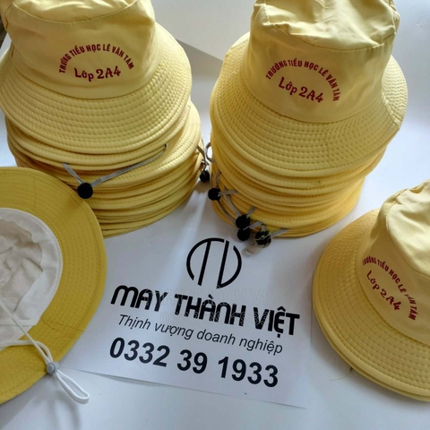 Mũ bucket màu cam tiểu học- Đồng phục may thành việt