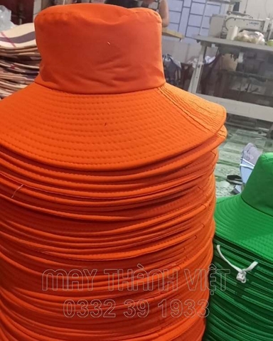 Mũ nón bucket tai bèo màu xanh công ty- Đồng phục may thành việt