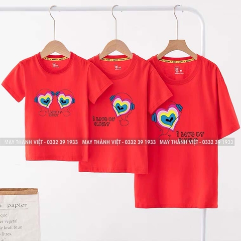 Set Áo Gia Đình Giá Rẻ Tại Điện Biên Màu cam - Đồng Phục May Thành Việt