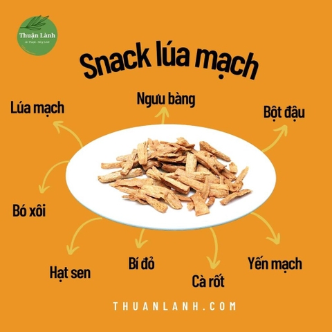 Snack Lúa Mạch không bột ngọt - Bí Đỏ Food - Ăn vặt healthy, thuần thực vật, giảm cân.
