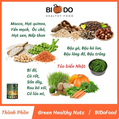 Sữa Bột Đậu Hạt Rau Củ Green Healthy Nuts 420g - Bí Đỏ Food - Protein Thực Vật Cao Cấp