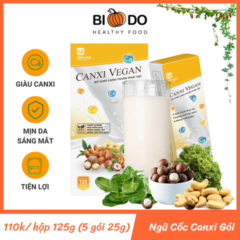 Sữa Canxi Xương Khớp 100% Thực Vật Gói 125g - Bí Đỏ Food - Sữa Tăng Chiều Cao Vegan