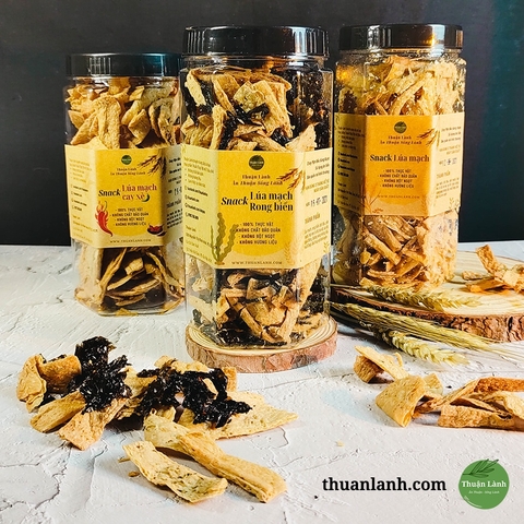Snack Lúa Mạch không bột ngọt - Bí Đỏ Food - Ăn vặt healthy, thuần thực vật, giảm cân.