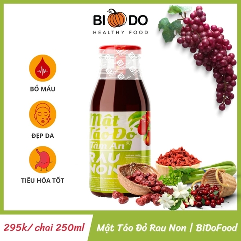 Mật Táo Đỏ Rau Non Tâm An 250ml - Bí Đỏ Food - Trẻ Hóa Đẹp Da Hỗ Trợ Tiêu Hóa