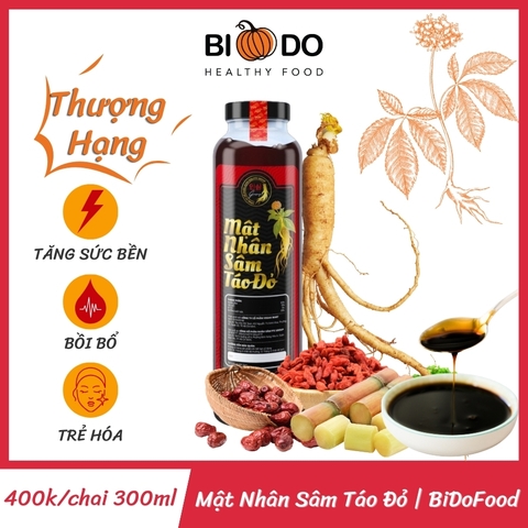 Mật Nhân Sâm Táo Đỏ Tăng Đề Kháng 300ml - Bí Đỏ Food - Tăng Cường Sinh Lý Chống Lão Hóa