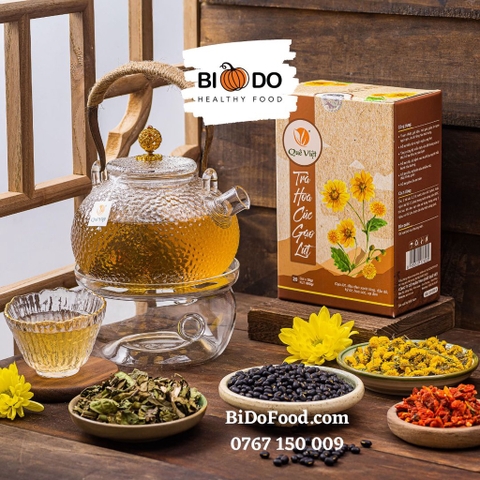 Trà Hoa Cúc Gạo Lứt Túi Lọc Quê Việt - Bí Đỏ Food - Thanh Lọc Giải Nhiệt Mát Gan