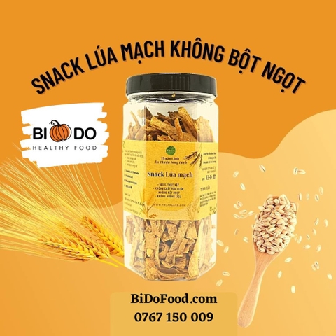 Snack Lúa Mạch không bột ngọt - Bí Đỏ Food - Ăn vặt healthy, thuần thực vật, giảm cân.