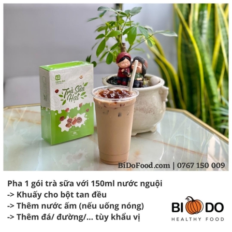Trà Sữa Gói Tự Pha Từ Sữa Hạt 125g - Bí Đỏ Food - Trà Sữa Giảm Cân Thuần Thực Vật