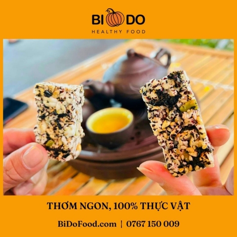Bánh Cốm Gạo Đặc Sản ST BIBO 180g - Bí Đỏ Food - Đồ Ăn Tuổi Thơ Cốm Gạo Miền Tây