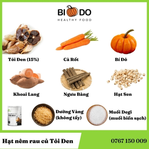 Hạt Nêm Rau Củ Tỏi Đen 420g - Bí Đỏ Food - Bột Nêm Hữu Cơ Tốt Cho Sức Khỏe