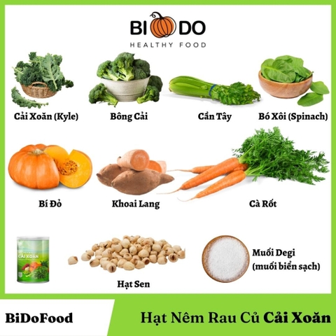 Hạt Nêm Rau Củ Cải Xoăn 420g - Bí Đỏ Food - Hạt Nêm Tự Nhiên Lành Tính