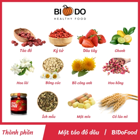 Mật Táo Đỏ DÂU Tâm An 70ml - Bí Đỏ Food - Điều Hòa Khí Huyết Cân Bằng Nội Tiết Tố