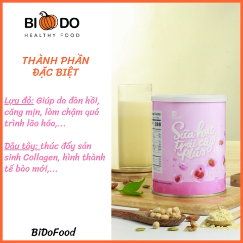 Sữa Bột Đậu Hạt Rau Củ Trái Cây Plus - Bí Đỏ Food - Bổ Sung Collagen Từ Thực Vật