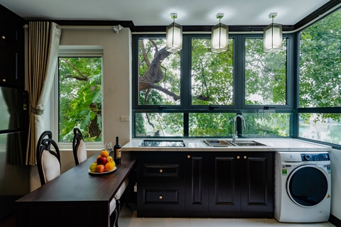 The 1-bedroom studio apartment