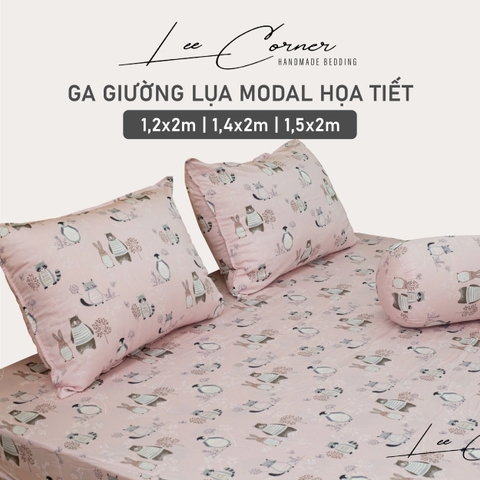 Ga giường cho bé 1m2,1m4, 1m5x2m vải modal Hàn cao cấp LEE CORNER, vải kháng khuẩn, mềm mại, thoáng mát