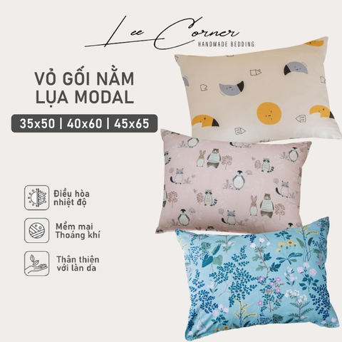 [Nhiều màu] Vỏ gối Lụa Modal nhiều hoạ tiết LEE CORNER áo gối cao cấp đủ size 25x35cm, 35x50cm, 40x60cm, 50x70cm