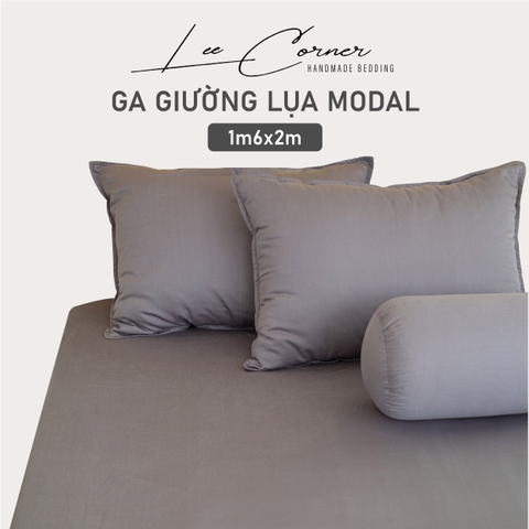 Ga giường Lụa Modal cao cấp LEE CORNER màu trơn, ga nệm 1m6 x 2m