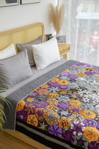 Chăn ghép kính vạn hoa, chần tay