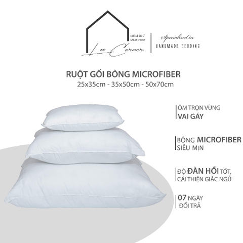 Ruột gối lông vũ nhân tạo Micofiber cao cấp LEE CORNER, kích thước 50x70 45x65 40x60 35x50 25x35cm