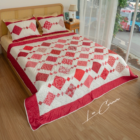 Chăn ghép quả trám đỏ, chần máy, 2x2,2m