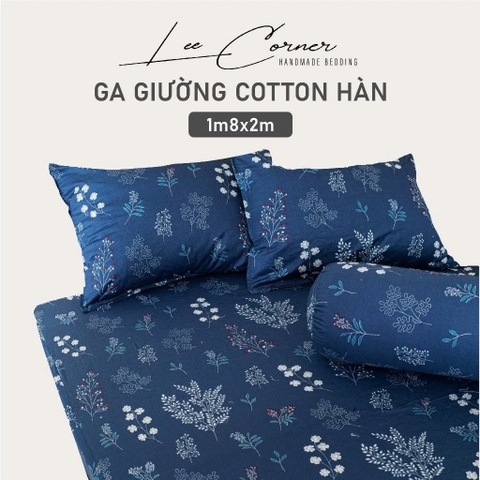 Ga giường Cotton cao cấp LEE CORNER nhiều hoạ tiết, ga nệm 1m8 x 2m