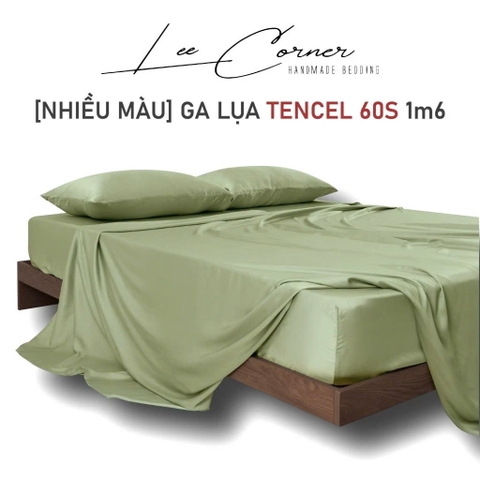 Ga giường Lụa Tencel 60s 1m6x2m LEE CORNER cao cấp, drap bo chun trải nệm 1m6 x 2m, ra bọc đệm mát lạnh (may theo yêu cầu)