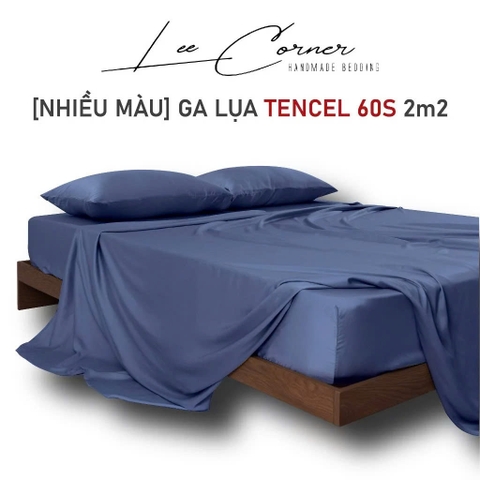 Ga giường Lụa Tencel 60s 2m2x2m LEE CORNER cao cấp, drap bo chun trải nệm 2m2 x 2m,ra bọc đệm mát lạnh (may theo yêu cầu)