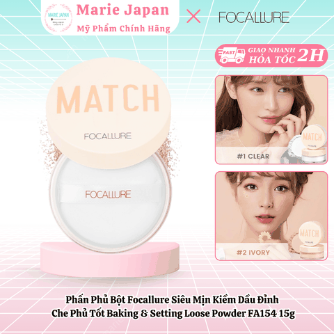 Phấn Phủ Bột Focallure Siêu Mịn Kiềm Dầu Đỉnh Che Phủ Tốt Baking & Setting Loose Powder FA154 15g