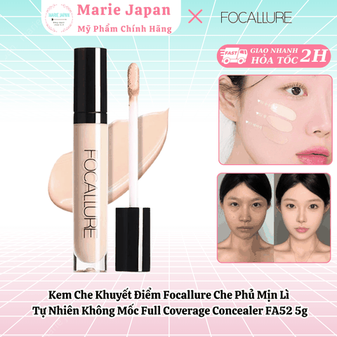 Kem Che Khuyết Điểm Focallure Che Phủ Mịn Lì  Tự Nhiên Không Mốc Full Coverage Concealer FA52 5g