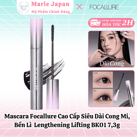 Mascara Focallure Cao Cấp Siêu Dài Cong Mi, Bền Lì Lengthening Lifting BK01 7,3g