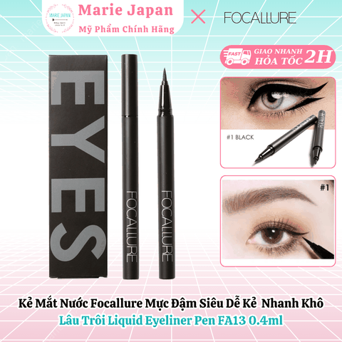 Kẻ Mắt Nước Focallure Mực Đậm Siêu Dễ Kẻ  Nhanh Khô Lâu Trôi Liquid Eyeliner Pen FA13