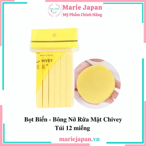 Bọt Biển - Bông Nở Rửa Mặt Chivey Túi 12 Miếng