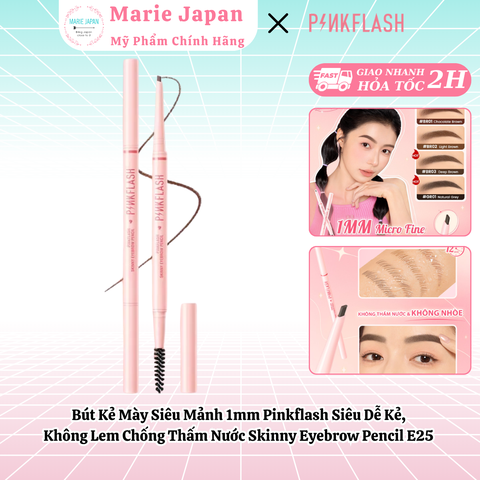 Bút Kẻ Mày Siêu Mảnh 1mm Pinkflash Siêu Dễ Kẻ,  Không Lem Chống Thấm Nước Skinny Eyebrow Pencil E25