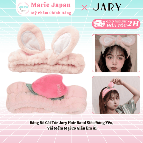 Băng Đô Cài Tóc Jary Hair Band Siêu Đáng Yêu, Vải Mềm Mại Co Giãn Êm Ái