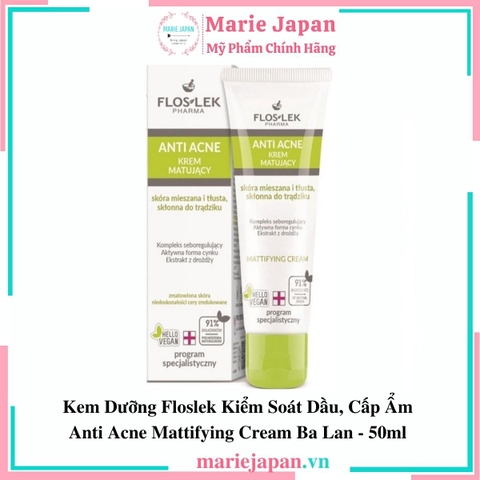 Kem Dưỡng Floslek Anti Acne Mattifying Cream Tuýp 50ml