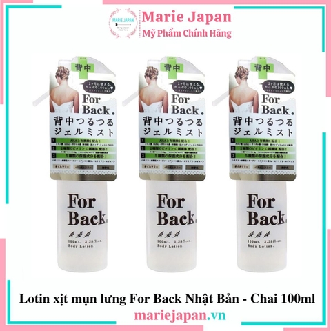 Lotion Xịt Mụn Lưng For Back Nhật Bản Chai 100ml