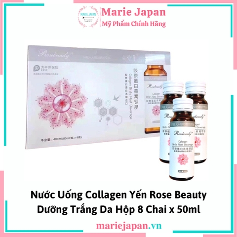 Nước Uống Collagen Yến Rose Beauty Hộp 8 Chai x 50ml