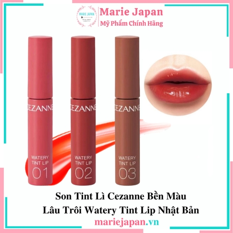 Son Tint Lì Cezanne Bền Màu Lâu Trôi Watery Tint Lip Nhật Bản